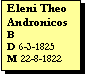 Text Box: Eleni Theo Andronicos
B 
D 6-3-1825
M 22-8-1822
