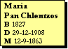 Text Box: Maria
Pan Chlentzos
B 1827
D 29-12-1908
M 12-9-1863

