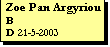Text Box: Zoe Pan Argyriou
B 
D 21-5-2003
