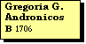 Text Box: Gregoria G. Andronicos
B 1706 
