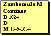 Text Box: Zambetoula M Cominos    
B 1824         
D
M 16-5-1864
