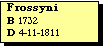 Text Box: Frossyni
B 1732
D 4-11-1811   

