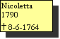 Text Box: Nicoletta
1790
† 8-6-1764
